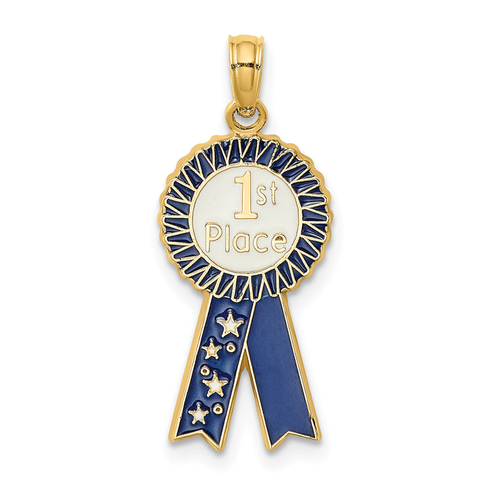 14K Enamel 1st PLACE Ribbon Charm-K6964