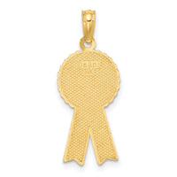 14K Enamel GREATEST MOM Pink RIBBON Charm-K6965