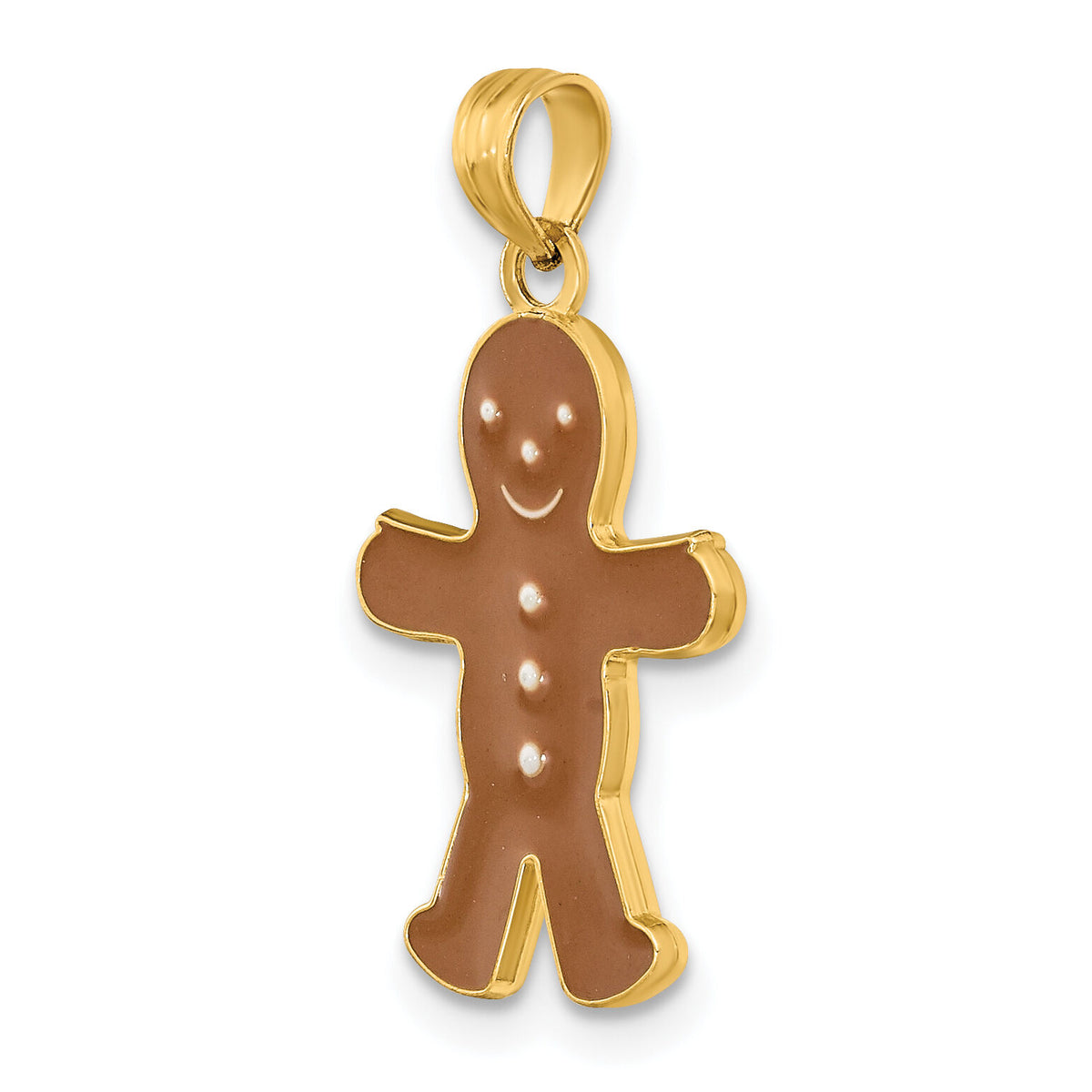 14K 3-D Enameled Gingerbread Man Charm-K6970