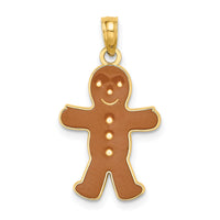 14K 3-D Enameled Gingerbread Man Charm-K6970