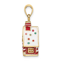 14K 3-D Enamel Gingerbread House Charm-K6978