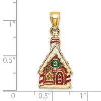 14K 3-D Enamel Gingerbread House Charm-K6978