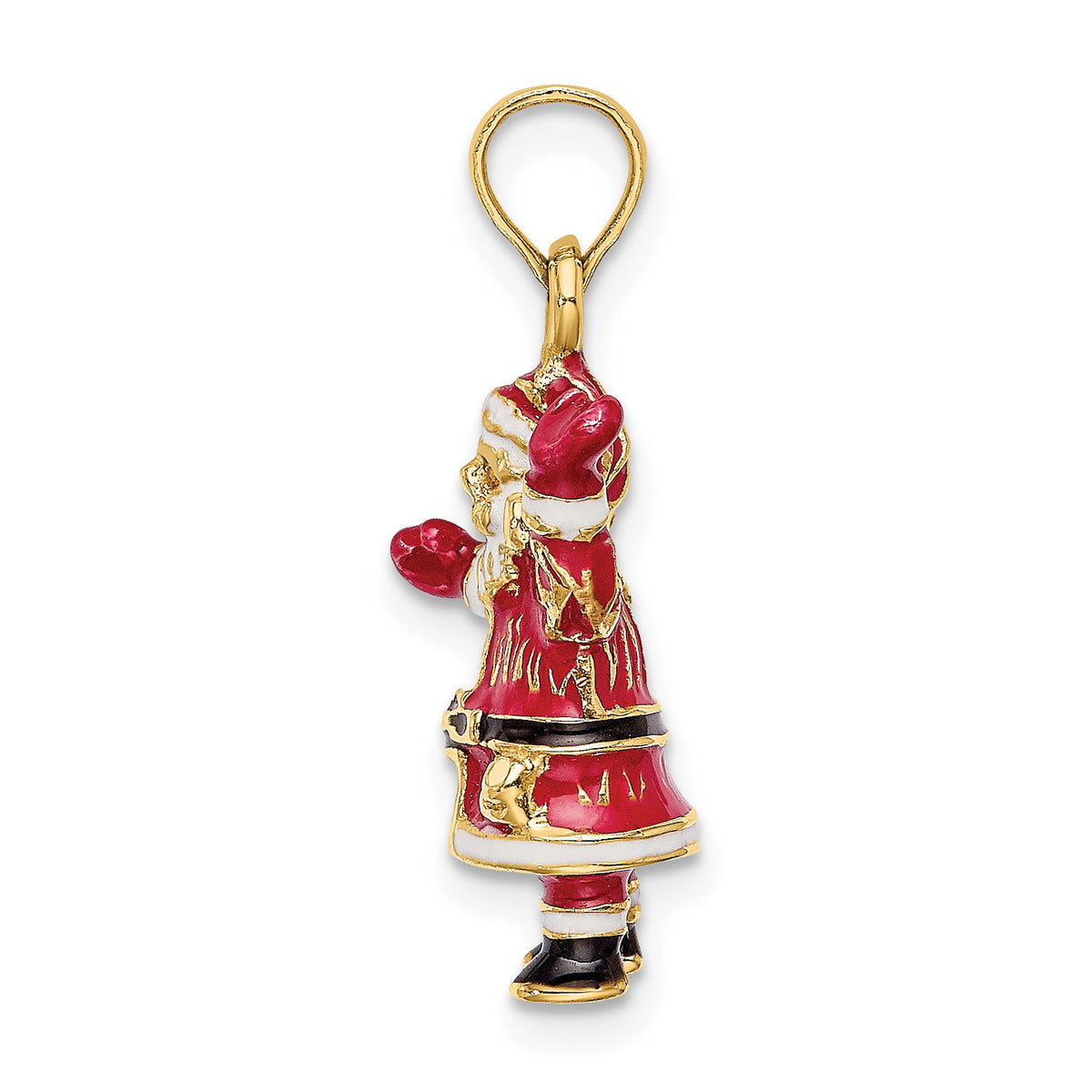 14K 3-D Enamel Santa Charm-K6984