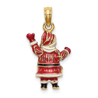 14K 3-D Enamel Santa Charm-K6984