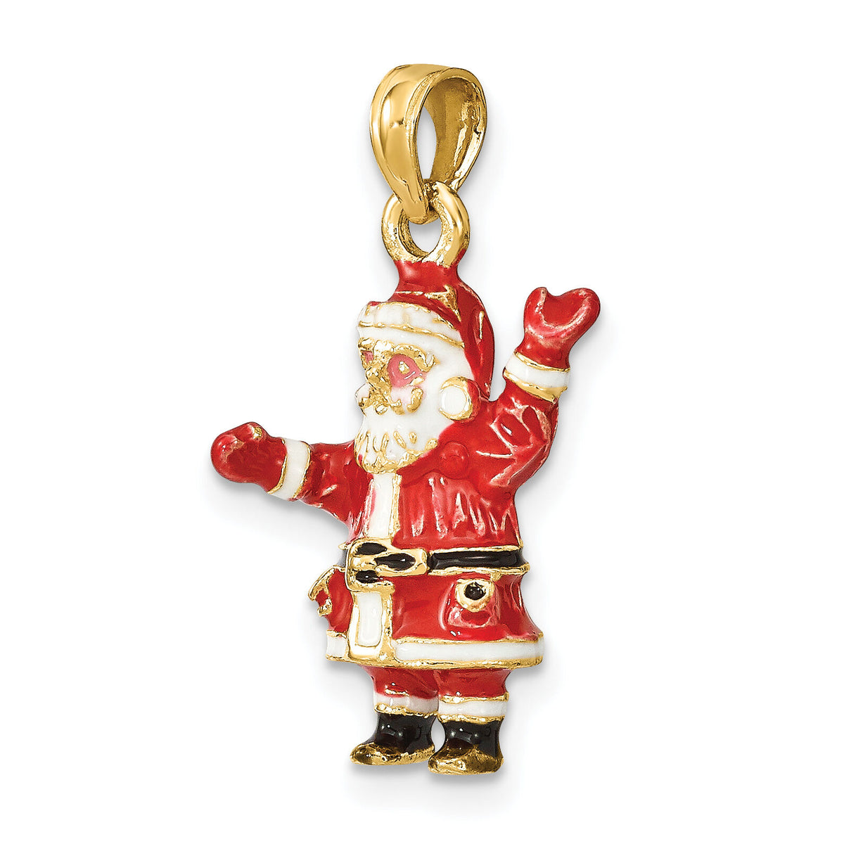 14K 3-D Enamel Santa Charm-K6984
