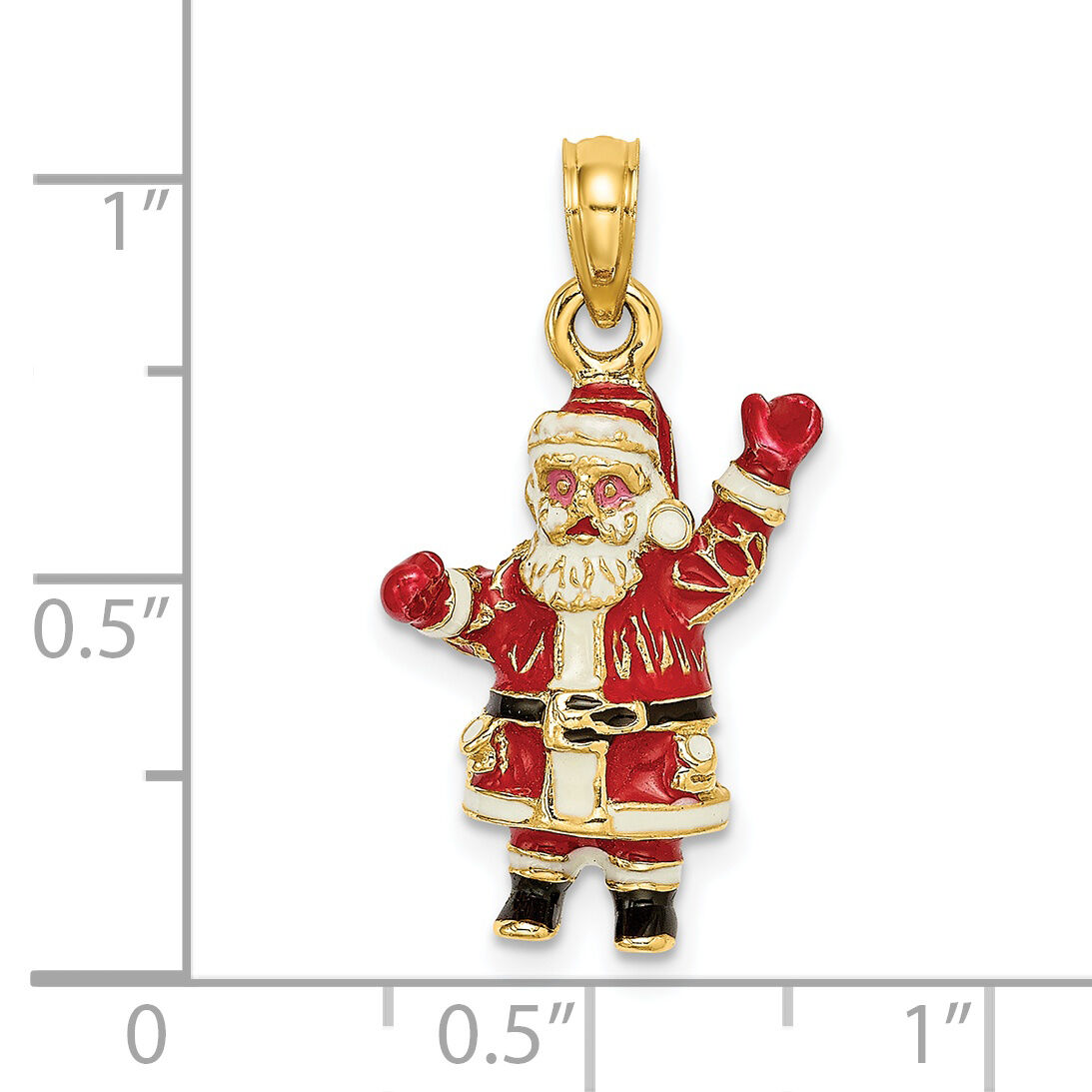 14K 3-D Enamel Santa Charm-K6984
