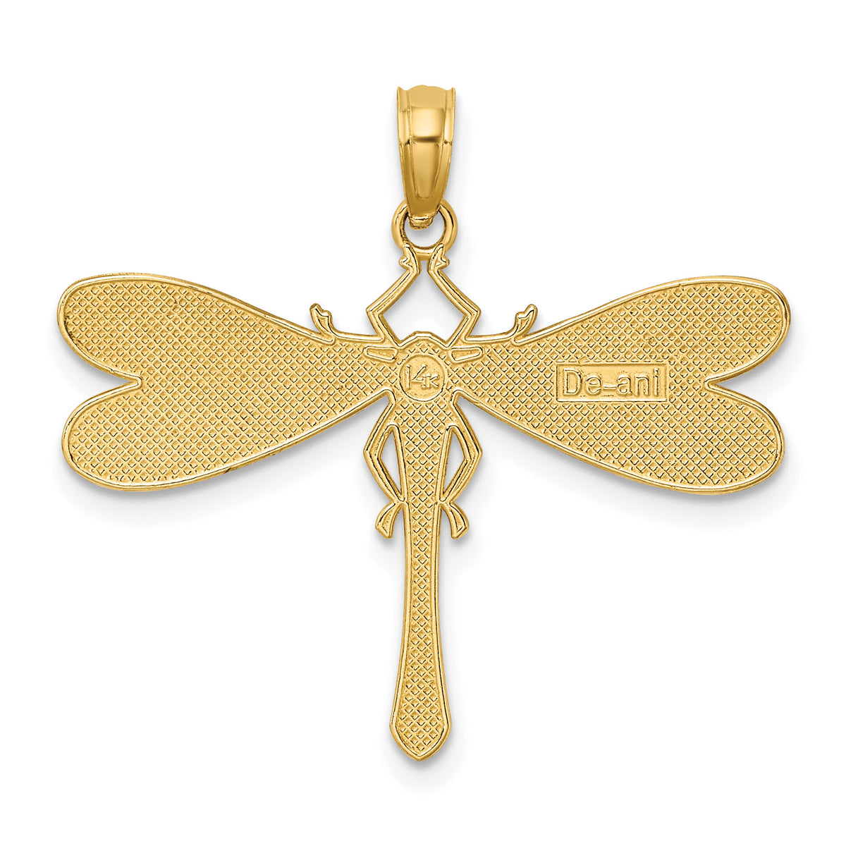 14K Multi Color Enamel Dragonfly Charm-K6985