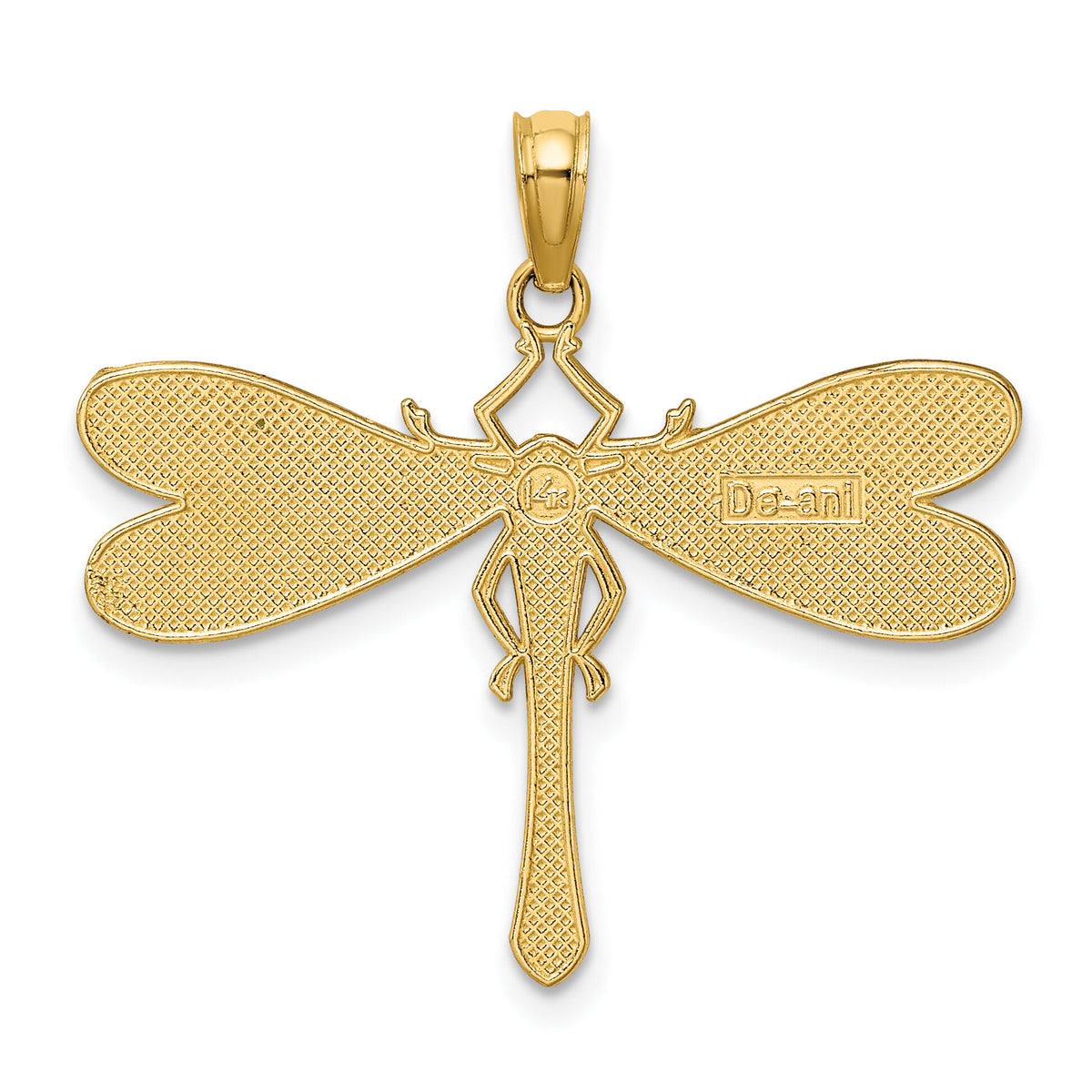 14K Multi Color Enamel Dragonfly Charm-K6986