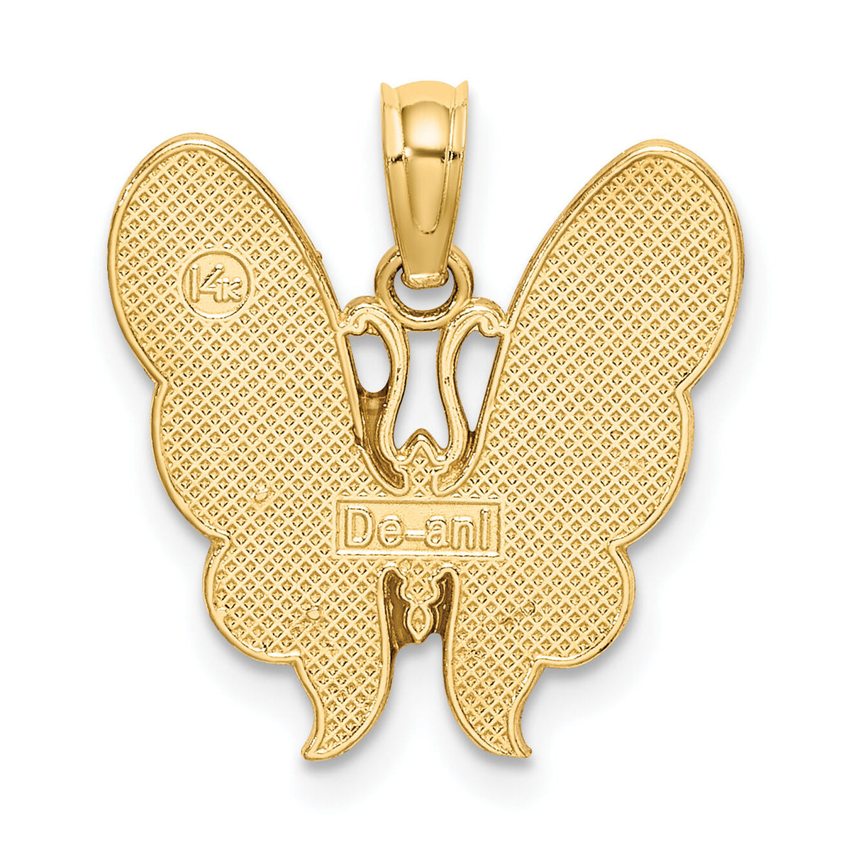 14K w/ Multi-Color Enamel Butterfly Charm-K6987