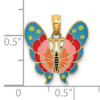 14K w/ Multi-Color Enamel Butterfly Charm-K6987