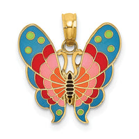 14K w/ Multi-Color Enamel Butterfly Charm-K6987