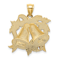 14K Enamel Holiday Bells and Holly Charm-K6990
