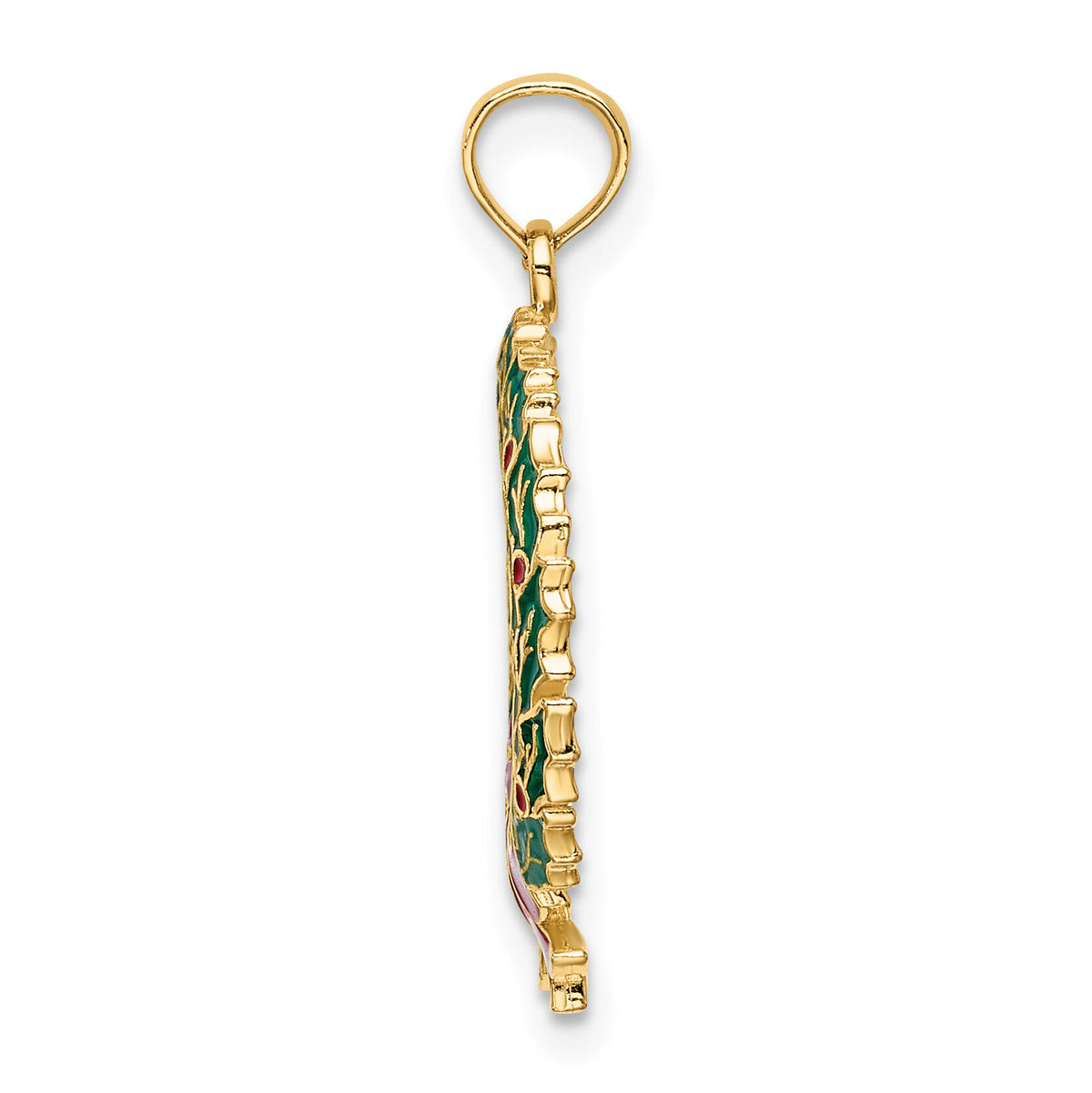 14K Enamel CHRISTMAS WREATH Charm-K6991