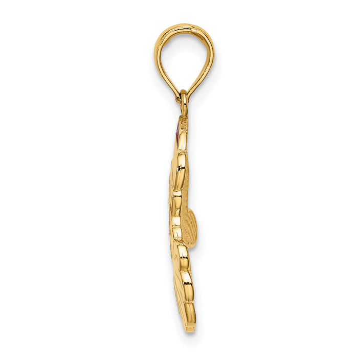 14K w/ Enamel Santa Face Charm-K6992
