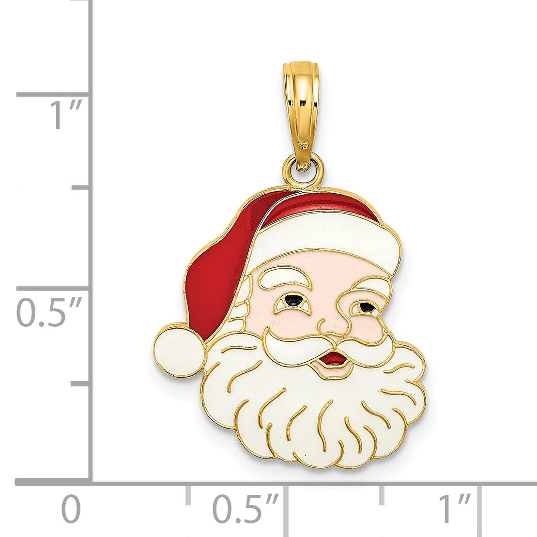 14K w/ Enamel Santa Face Charm-K6992