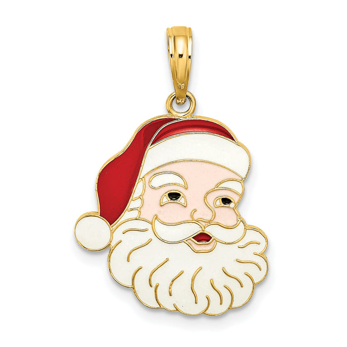 14K w/ Enamel Santa Face Charm-K6992