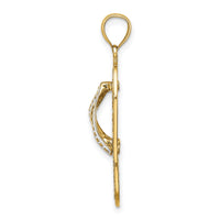 14K Multi Heart Flip-Flop w/ White Enamel Charm-K6993