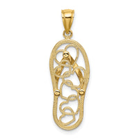 14K Multi Heart Flip-Flop w/ White Enamel Charm-K6993