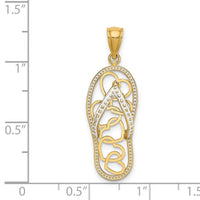 14K Multi Heart Flip-Flop w/ White Enamel Charm-K6993