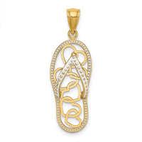 14K Multi Heart Flip-Flop w/ White Enamel Charm-K6993