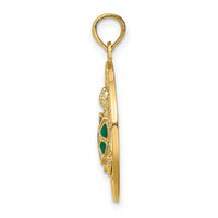 14K w/ Enamel Turtle SARASOTA Circle Charm-K6999