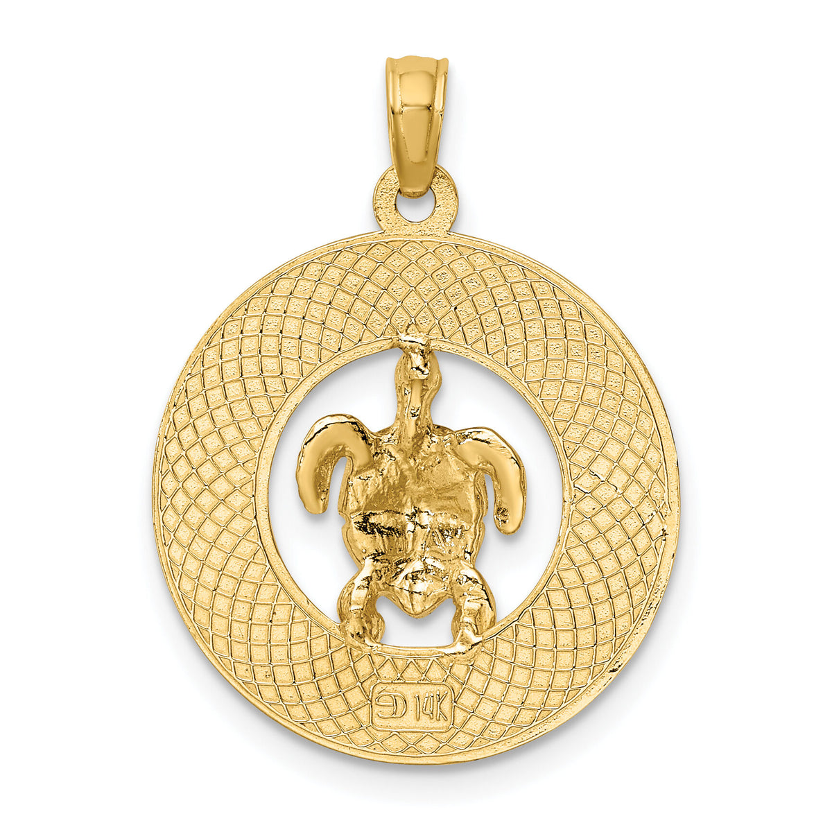 14K w/ Enamel Turtle SARASOTA Circle Charm-K6999