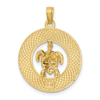 14K w/ Enamel Turtle SARASOTA Circle Charm-K6999