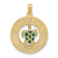14K w/ Enamel Turtle SARASOTA Circle Charm-K6999