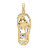 14K Enamel Palm Tree Flip-Flop Charm-K7001
