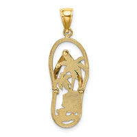 14K Enamel Palm Tree Beach Scene Flip-Flop Charm-K7003