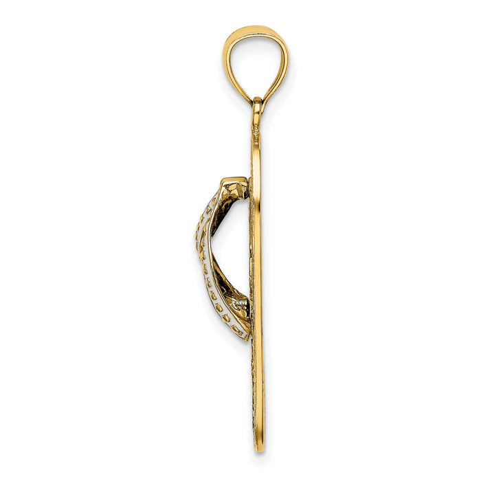 14K Enamel Dolphin Flip-Flop Charm-K7004