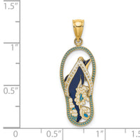 14K Enamel Dolphin Flip-Flop Charm-K7004