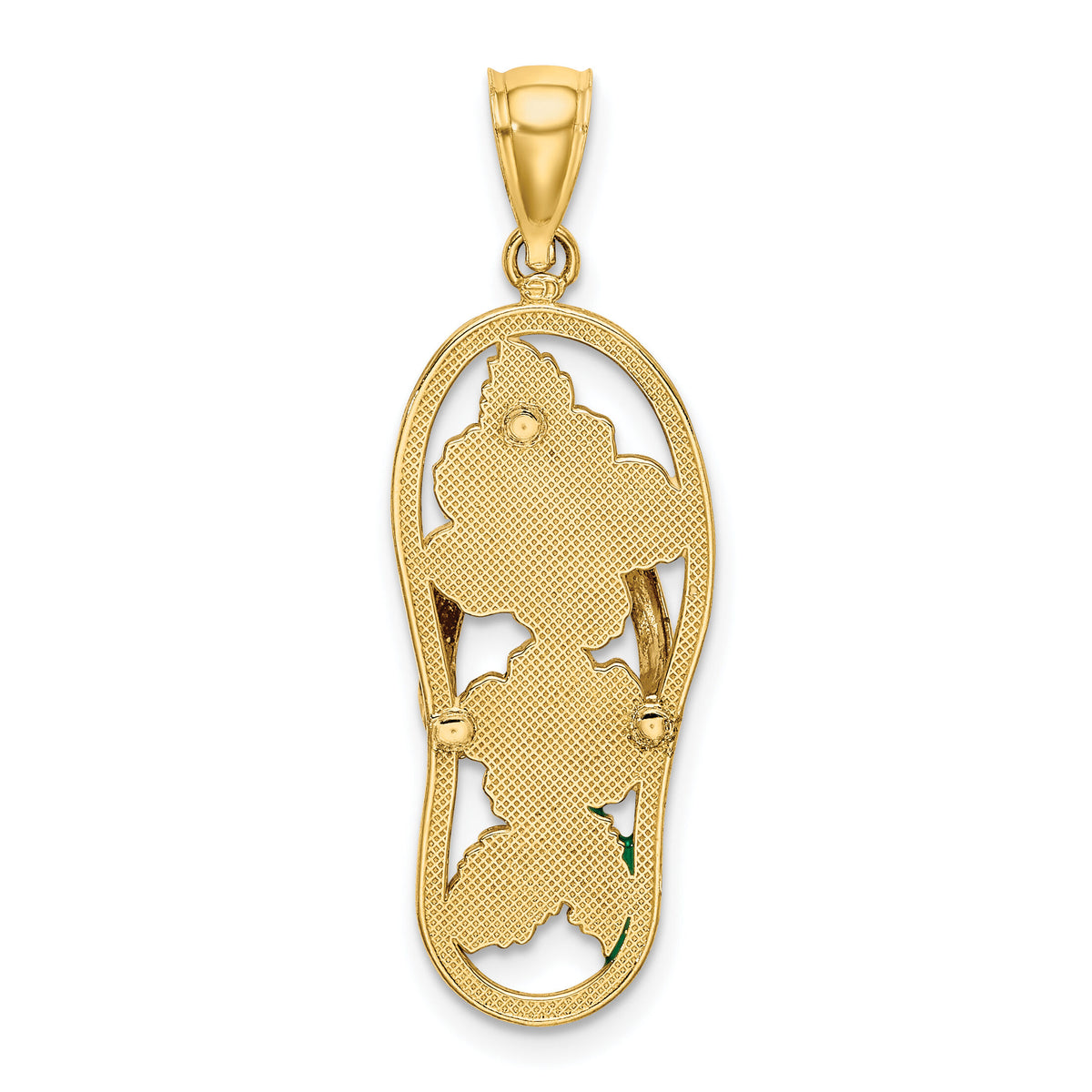 14K Enamel Red Hibiscus Flower Flip-Flop Charm-K7006