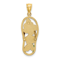 14K Enamel Red Hibiscus Flower Flip-Flop Charm-K7006