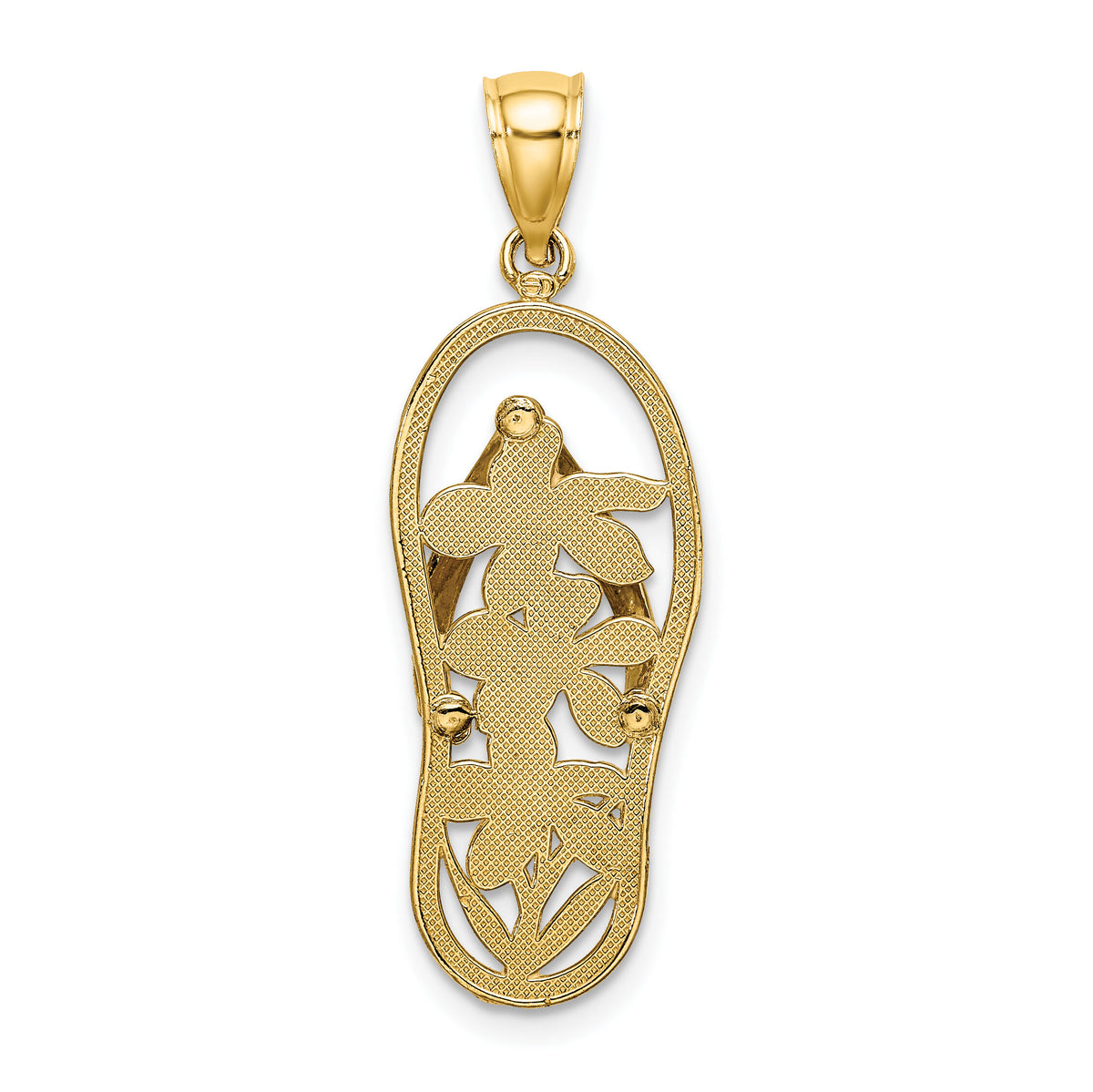 14K Multi Color Enamel Flower Flip-Flop Charm-K7007