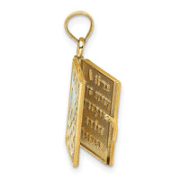 14K 3-D w/ Enamel Ecclesiastes Book w/ Moveable Pages Charm-K7008