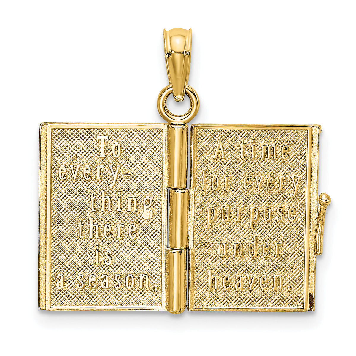 14K 3-D w/ Enamel Ecclesiastes Book w/ Moveable Pages Charm-K7008