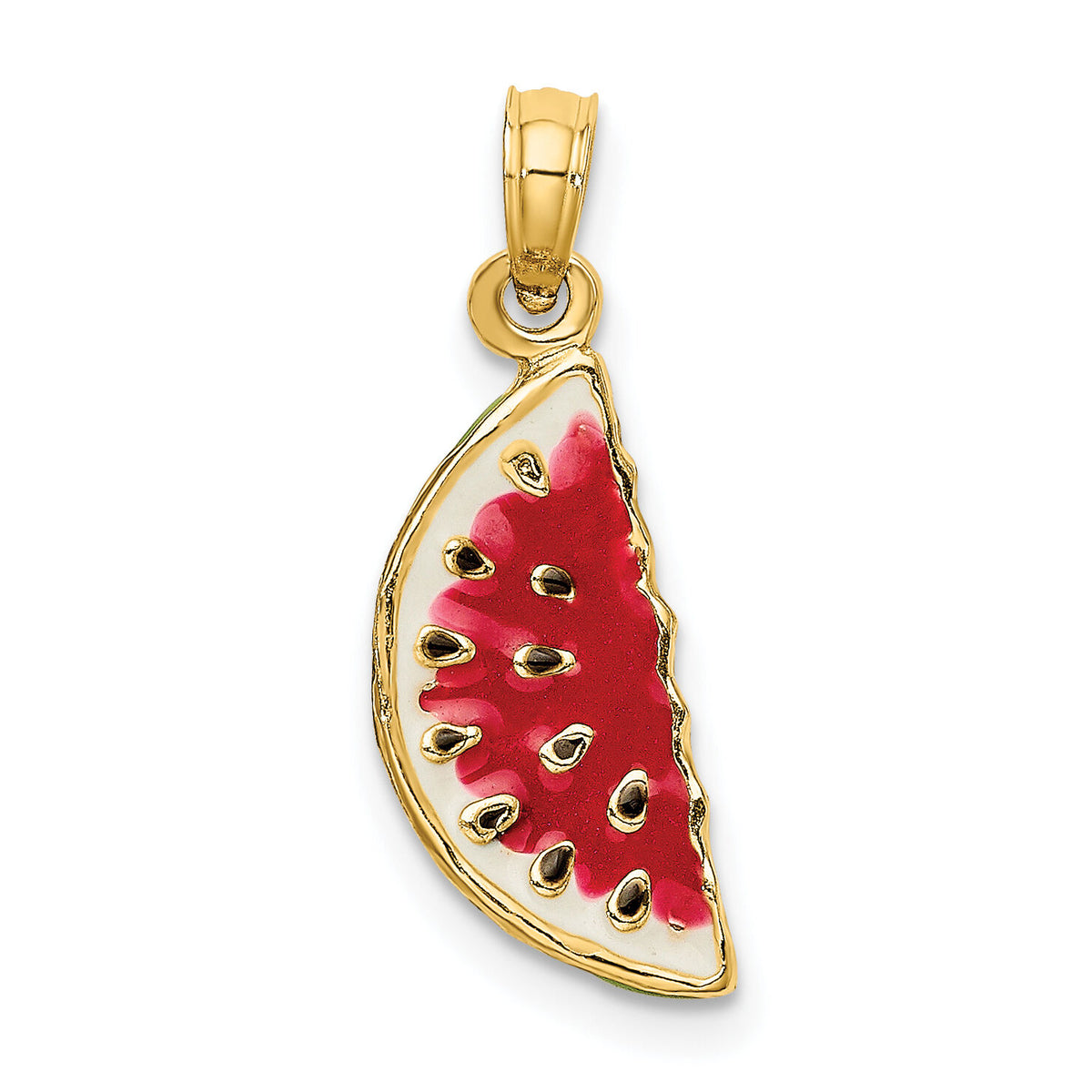 14K w/ Enamel 3-D Watermelon Charm-K7012