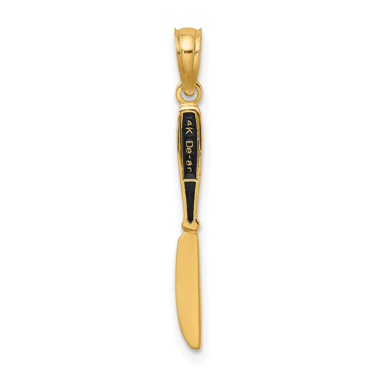 14K W/ Black Enamel 3-D Table Knife Charm-K7016