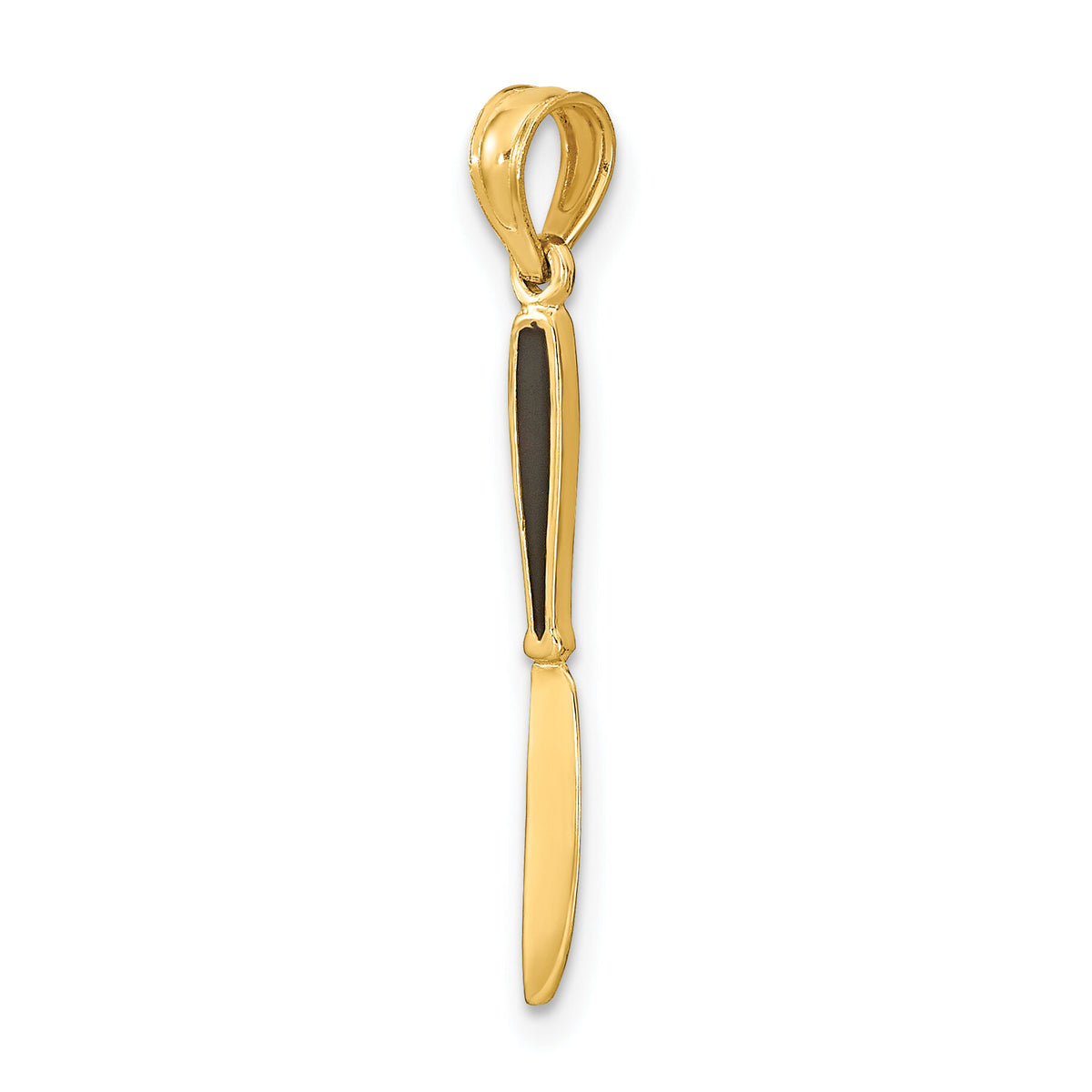 14K W/ Black Enamel 3-D Table Knife Charm-K7016