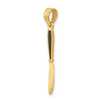 14K W/ Black Enamel 3-D Table Knife Charm-K7016