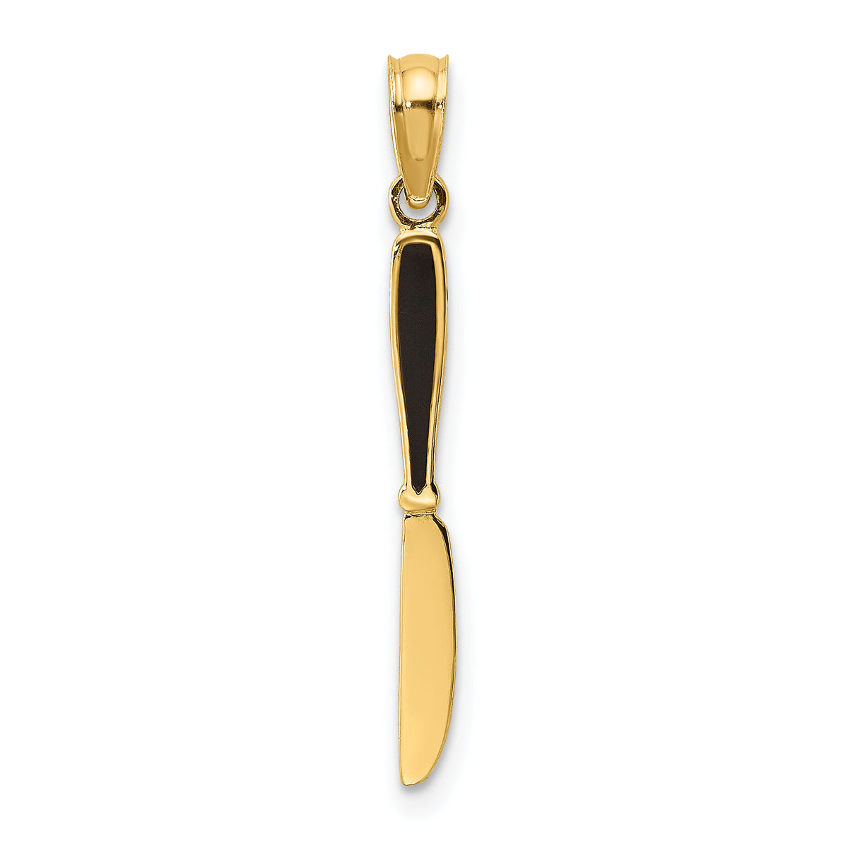 14K W/ Black Enamel 3-D Table Knife Charm-K7016