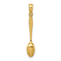 14K 3-D W/ Black Enamel Table Spoon Charm-K7017