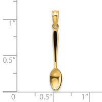 14K 3-D W/ Black Enamel Table Spoon Charm-K7017