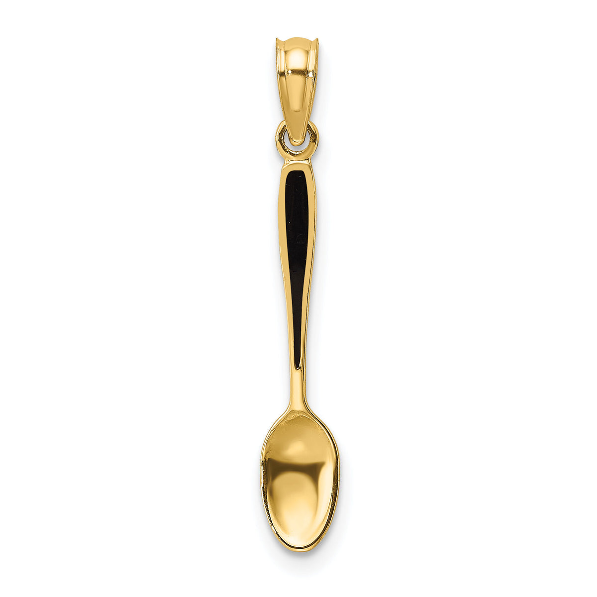 14K 3-D W/ Black Enamel Table Spoon Charm-K7017
