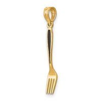 14K W/ Black Enamel 3-D Table Fork Charm-K7018