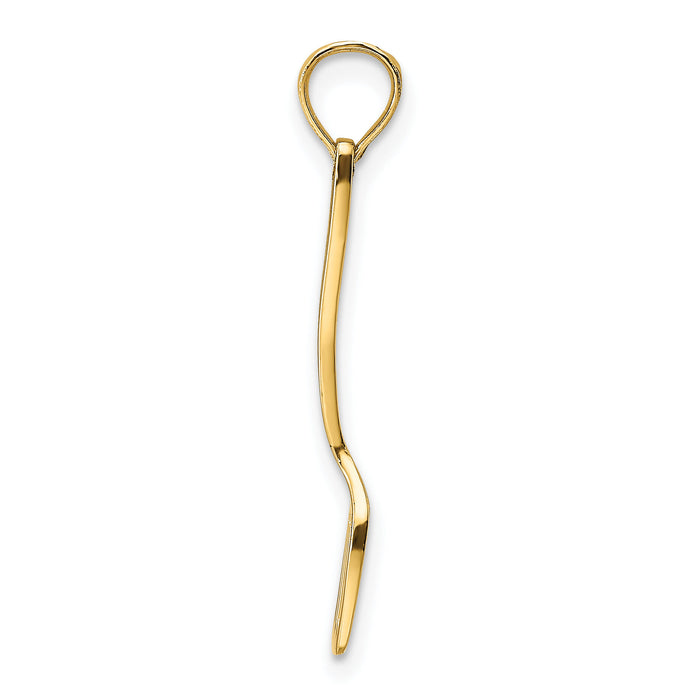 14K W/ Black Enamel 3-D Spatula Charm-K7019