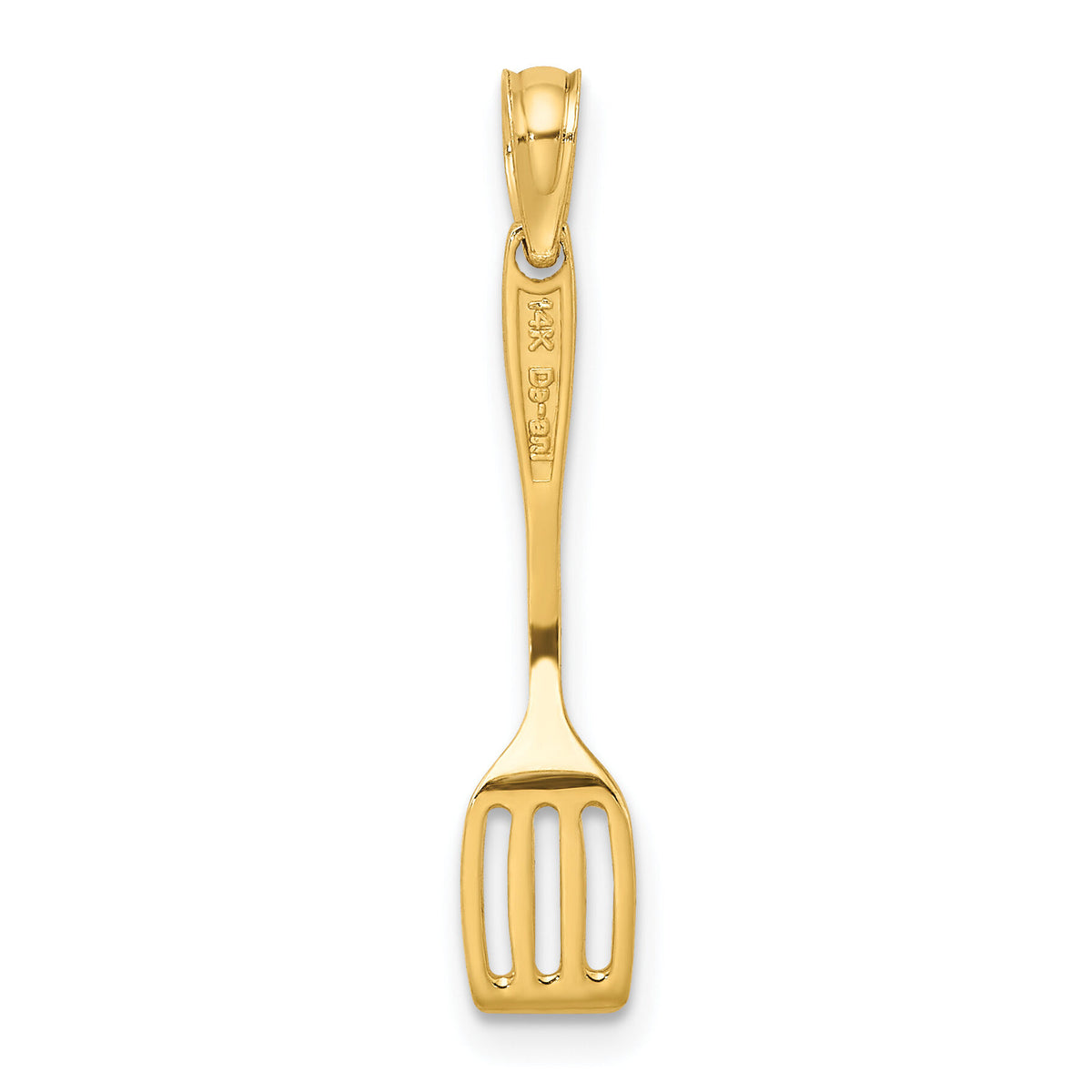 14K W/ Black Enamel 3-D Spatula Charm-K7019