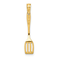 14K W/ Black Enamel 3-D Spatula Charm-K7019