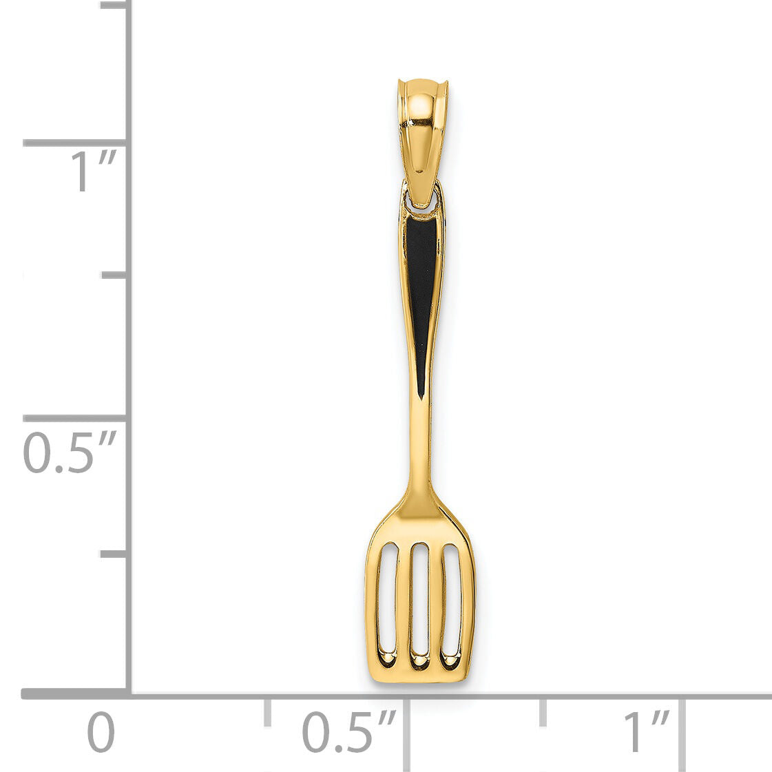 14K W/ Black Enamel 3-D Spatula Charm-K7019